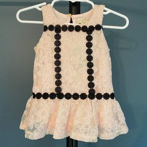 NWT Kate Spade Sonata Pink Floral Lace Dress, Size 12 Months
